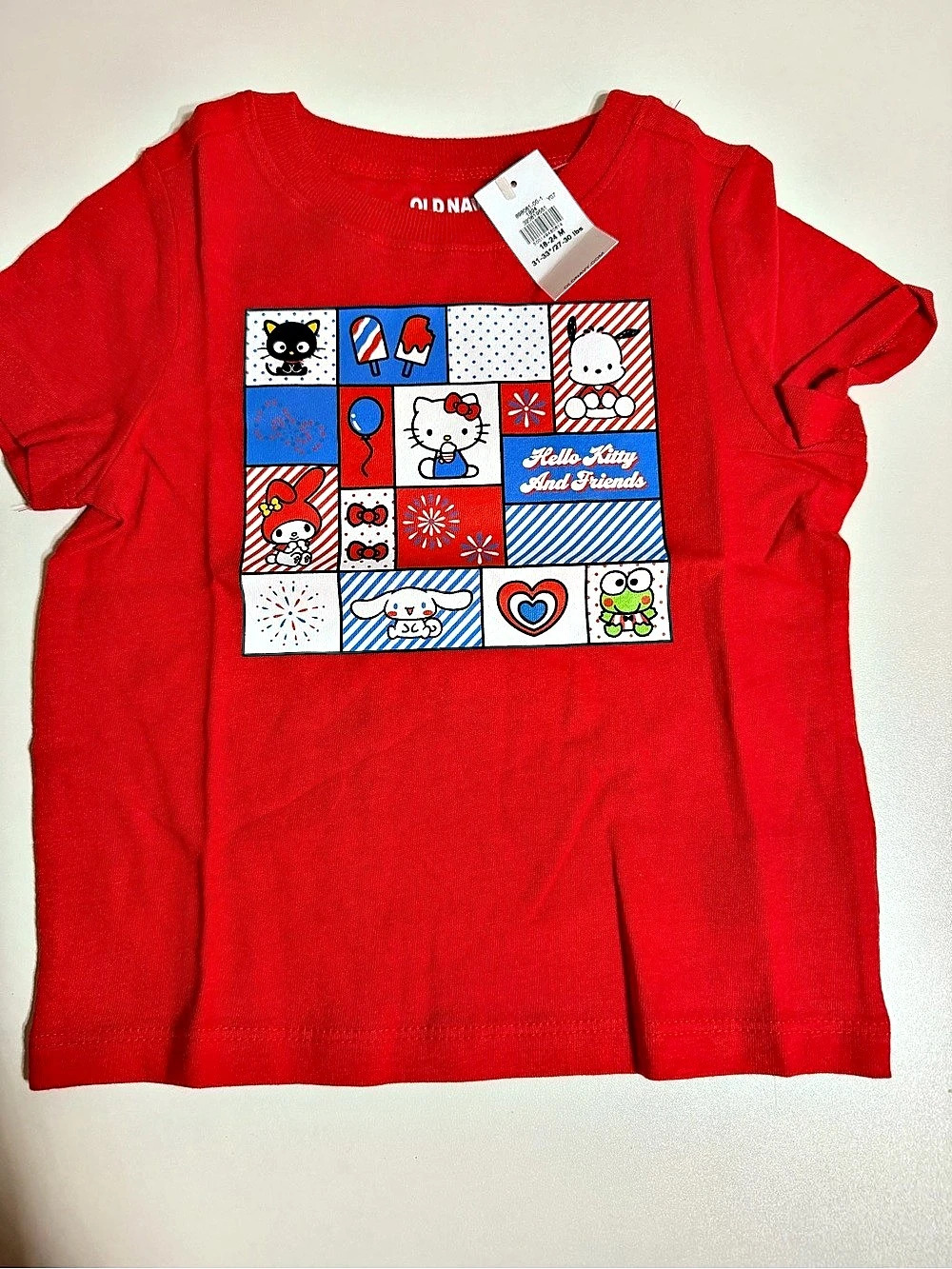 Sanrio Hello Kitty and Friends Girls Medium Red Graphic Tee NWT